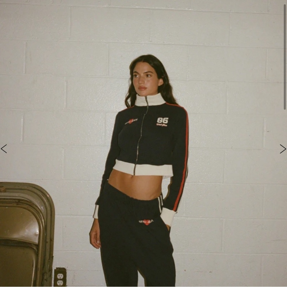 WITH JEAN MVP ZIP THROUGH NAVY TOP, Small